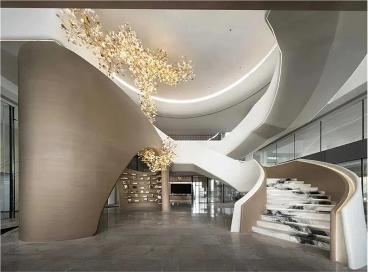 Panda white marble stairs and risers -