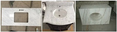 バニティトップをサイズに合わせてカット