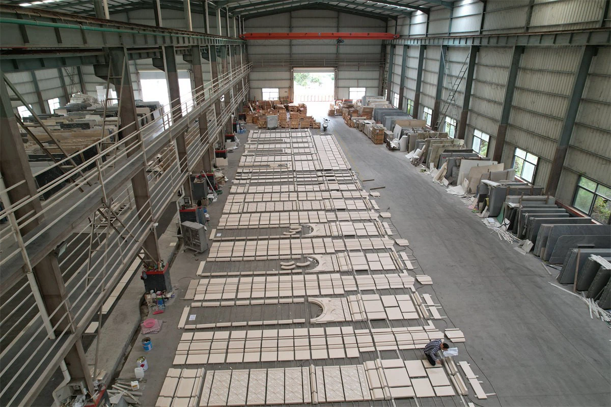 portugal beige limestone Marble Dry Lay Layout Before Shipment portugal beige limestone Marble Dry Lay Layout Before Shipment